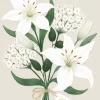 Sympathy Card | Thinking Of You Condolence Card| Lillies Design By Wishing Well Studios 5 x 7"