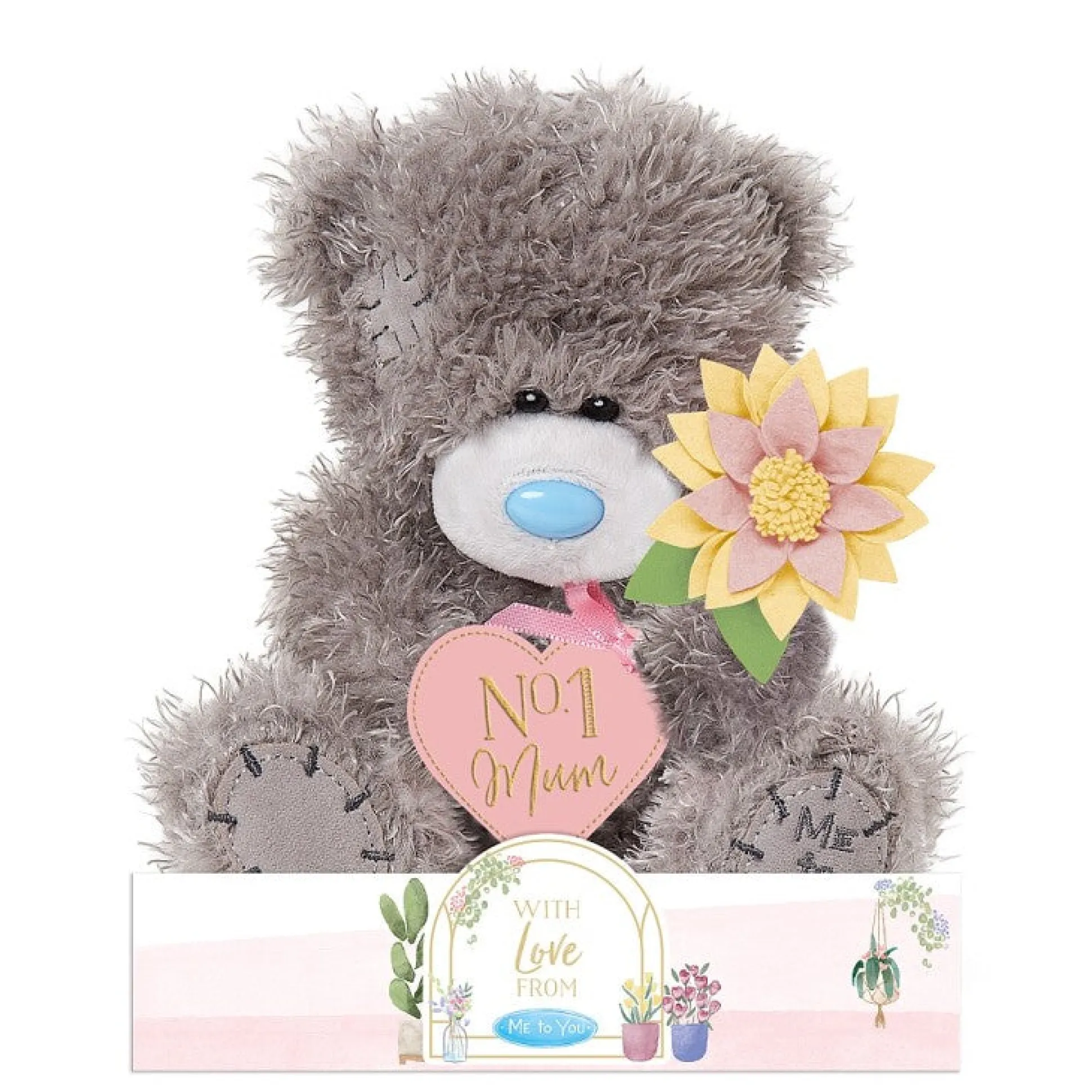 Tatty Teddy 'No.1 Mum' Plush Bear On Gift Plinth 15cm