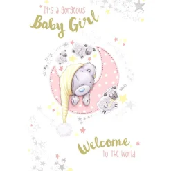 Tiny Tatty Teddy Baby Girl Welcome to The World Card