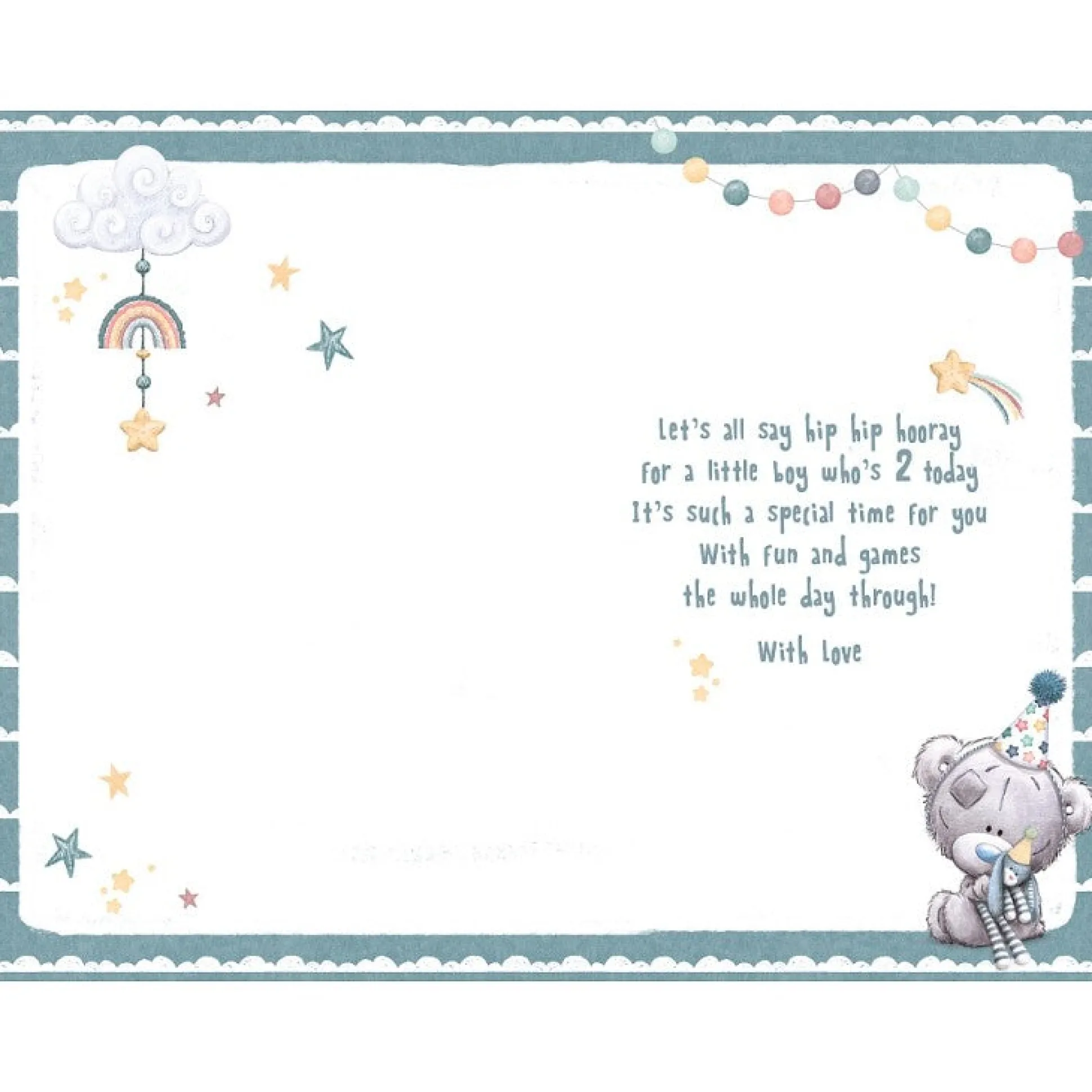 Tiny Tatty Teddy Son 2nd Birthday Card