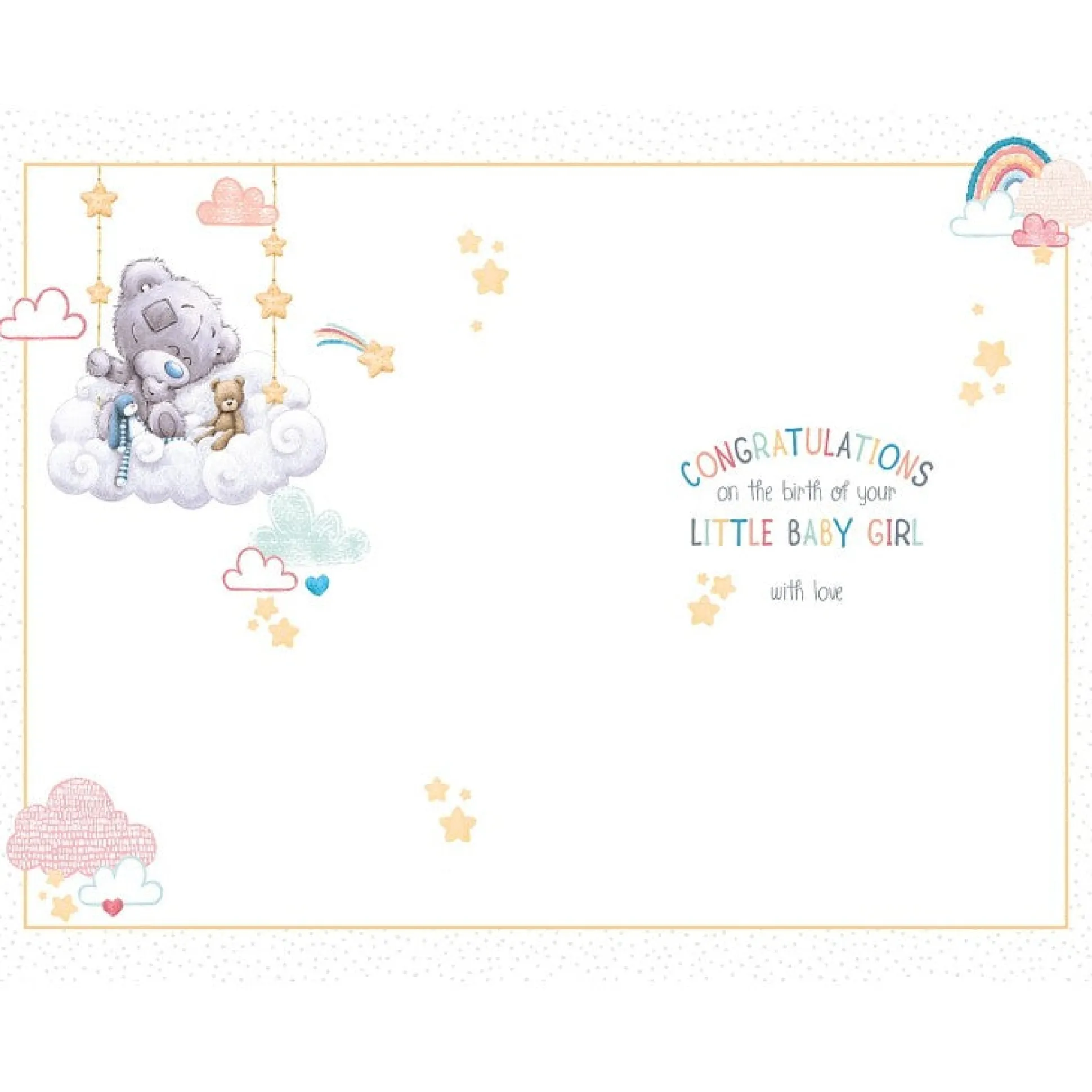 Tiny Tatty Teddy Welcome Baby Girl Card