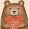 Wishing Well Thank You Teacher Fluffy Bear Design, Greeting Card Studios 5 x 7ins - Official Collection